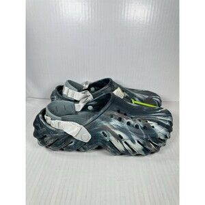 Size 12 Crocs Echo Marbled Clog Black Sand Men Slip On Casual Sandal 208454-0LE